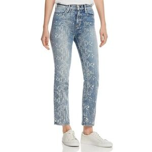 Rag & Bone Women's Nina High Waist Ankle Cigarette Jeans IN Snake Print Size 26